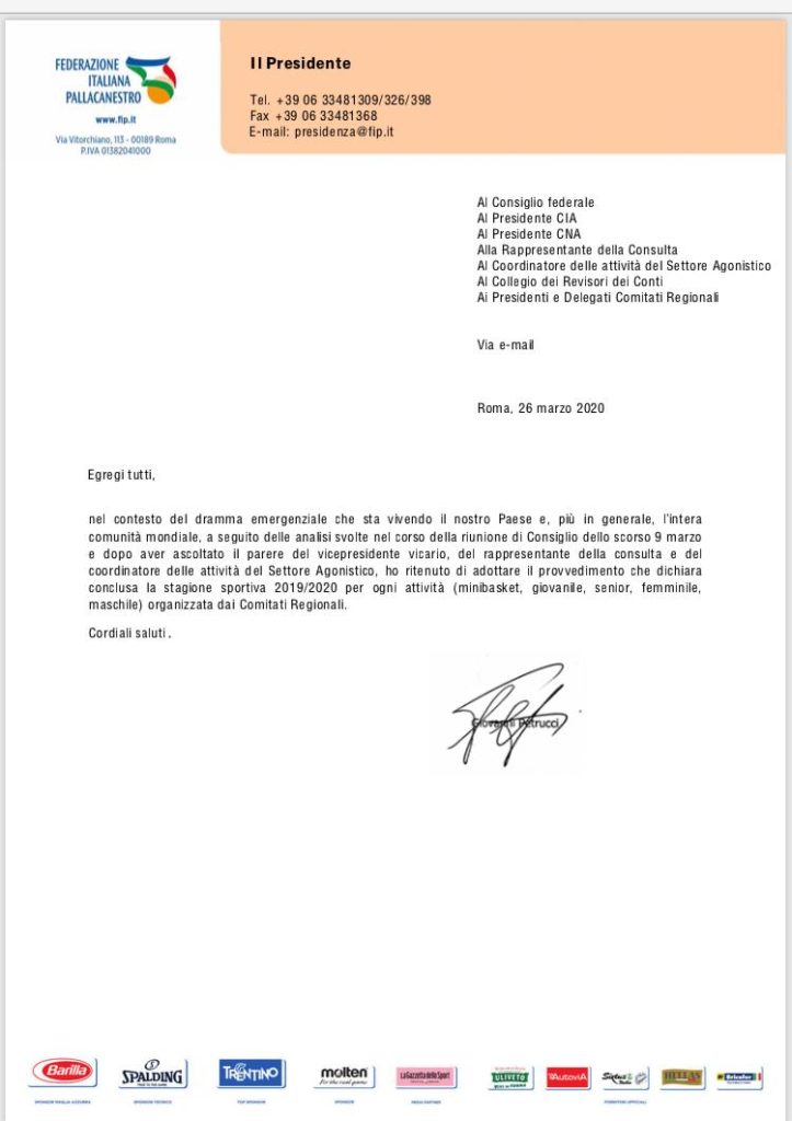 Comunicato ufficiale